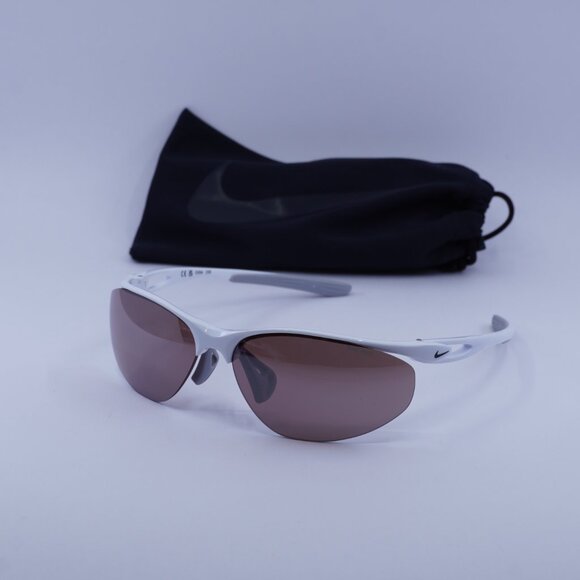 NIKE AERIAL E DZ7353 100 Geometric Sunglasses - White/Road Tint - Picture 5 of 10